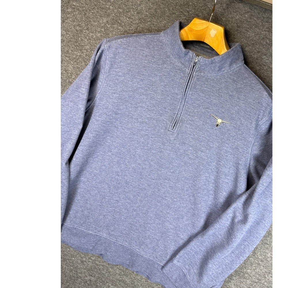 Turtleson Blue Heather 1/4 Zip Pullover Sweatshirt Womens Size XL Texas Longhorn